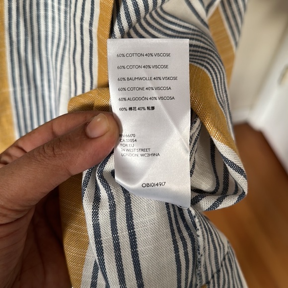 Mauve Anthropologie Laura wrap stripe midi skirt - Picture 6 of 6